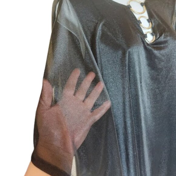 Black Top Gauzy Top Size Medium NEW NWT - Picture 3 of 4